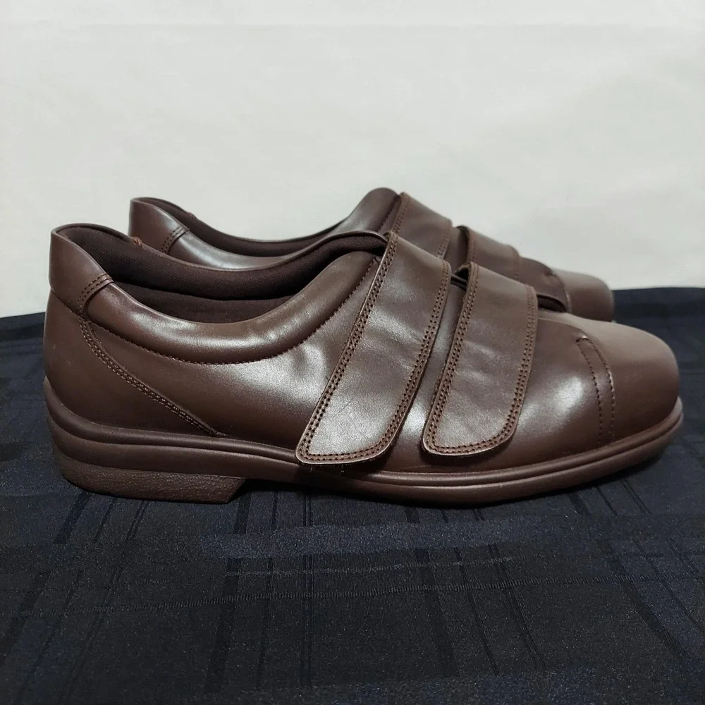 Cosyfeet Men's Bart Shoes Wide Fit 3H Brown Leather Shoes Size 12.5